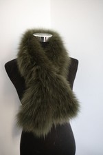 100 Real fox fur scarf /green fur neck wrap/women cape 100 15cm collar