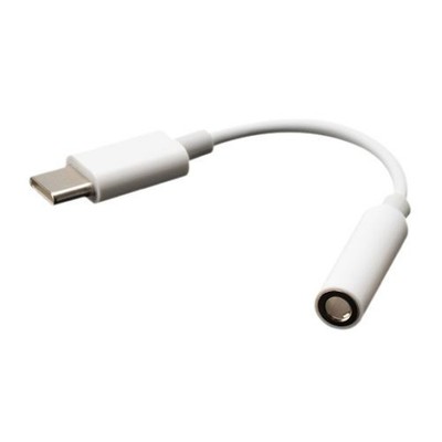 Akasa USB Typ-C Stecker auf 3,5 mm Klinke Buchse Adapter 10 cm weiß