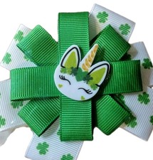 Children's Alligator Hair Clip With Unicorn For St. Patrick's Day, Pageants/New