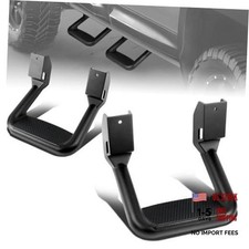 Universal Side Step for Pickups Trucks, Aluminum Coated, Set of 2 Black