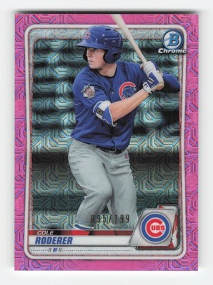 2020 Bowman Chrome Prospects Mojo Pink #BCP-206 Cole Roederer SN #/199 NM+