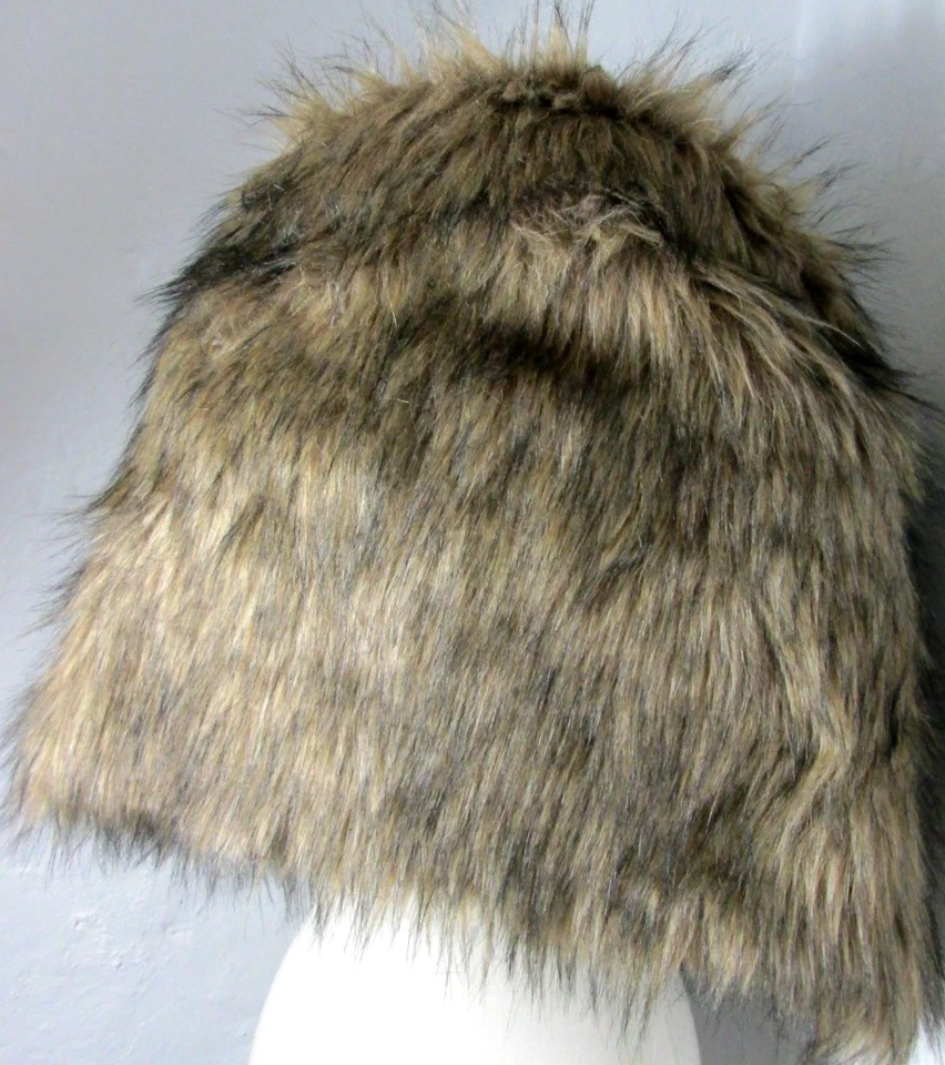 Abrigo envolvente vintage de piel sintética forrado con estola con capa de chal Foto 3 de 4