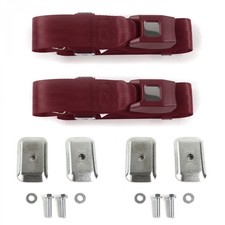 Ford Falcon 1964 - 1965 Standard 2pt Burg Belt Kit Wbrackets-2 Belts