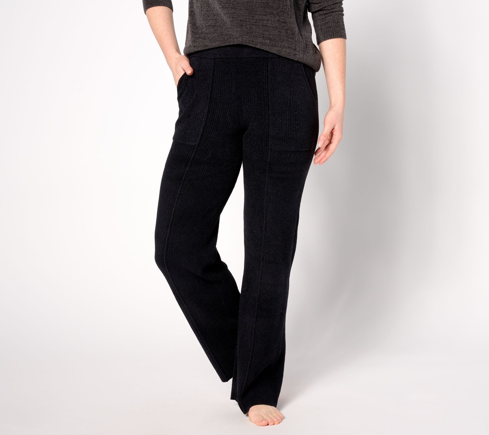Barefoot Dreams Women's Sleepwear Sz S CozyChic Ultra Lite Ribbed Black A635709