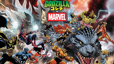 GODZILLA VS. THE MARVEL UNIVERSE POSTER/ NEW/ ROLLED, Not folded like in example