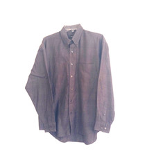 Van Heusen Men  s Dress Shirt Medium 15-15.5 Gray Check Button Down