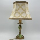 Lampada antica da tavolo vintage Abatjour Barocco Lume in ottone con paralume