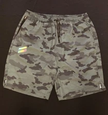 HURLEY CAMO VOLLEY SHORTS SIDE POCKETS SWIM TRUNKS ELASTIC WAIST EUC! MEN'S XL