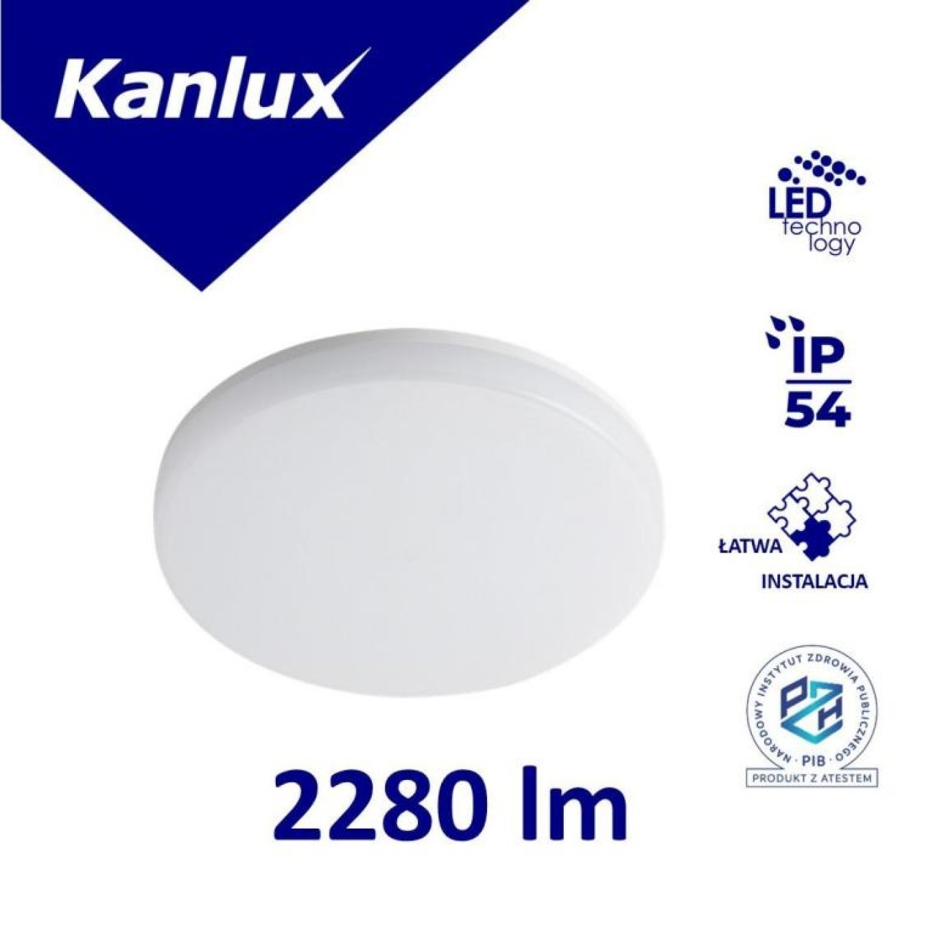 VARSO LED LED Ceiling Light 24W-nw-o ip54 2280lm 4000K 26445