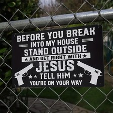 2D House Private Warning Metal Sign Home Farmhouse Decor Housewarming Gift