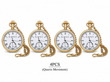 Elign Brass Pocket Watch 2"Inch Quartz Movement Watch Collectible Gift 4pcs
