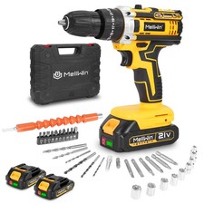 21V Cordless Drill Driver Kit Screwdriver 34Pcs Power Tool 2x Battery Case Set