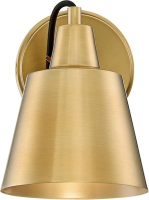 Pair Of Modern Brass Wall Sconce Light   Adjustable Cone Shade Lamp