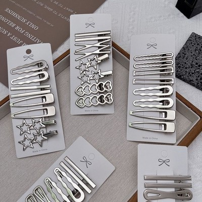Tragbare Metall Haarspange für Flyaway Haar und Side Bang Styling in Silber