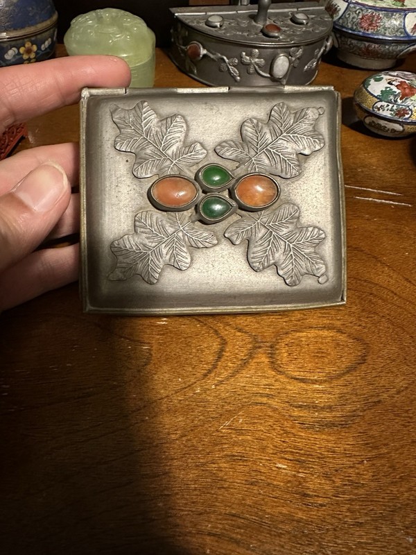 Vintage Chinese Japanese  Pewter Box