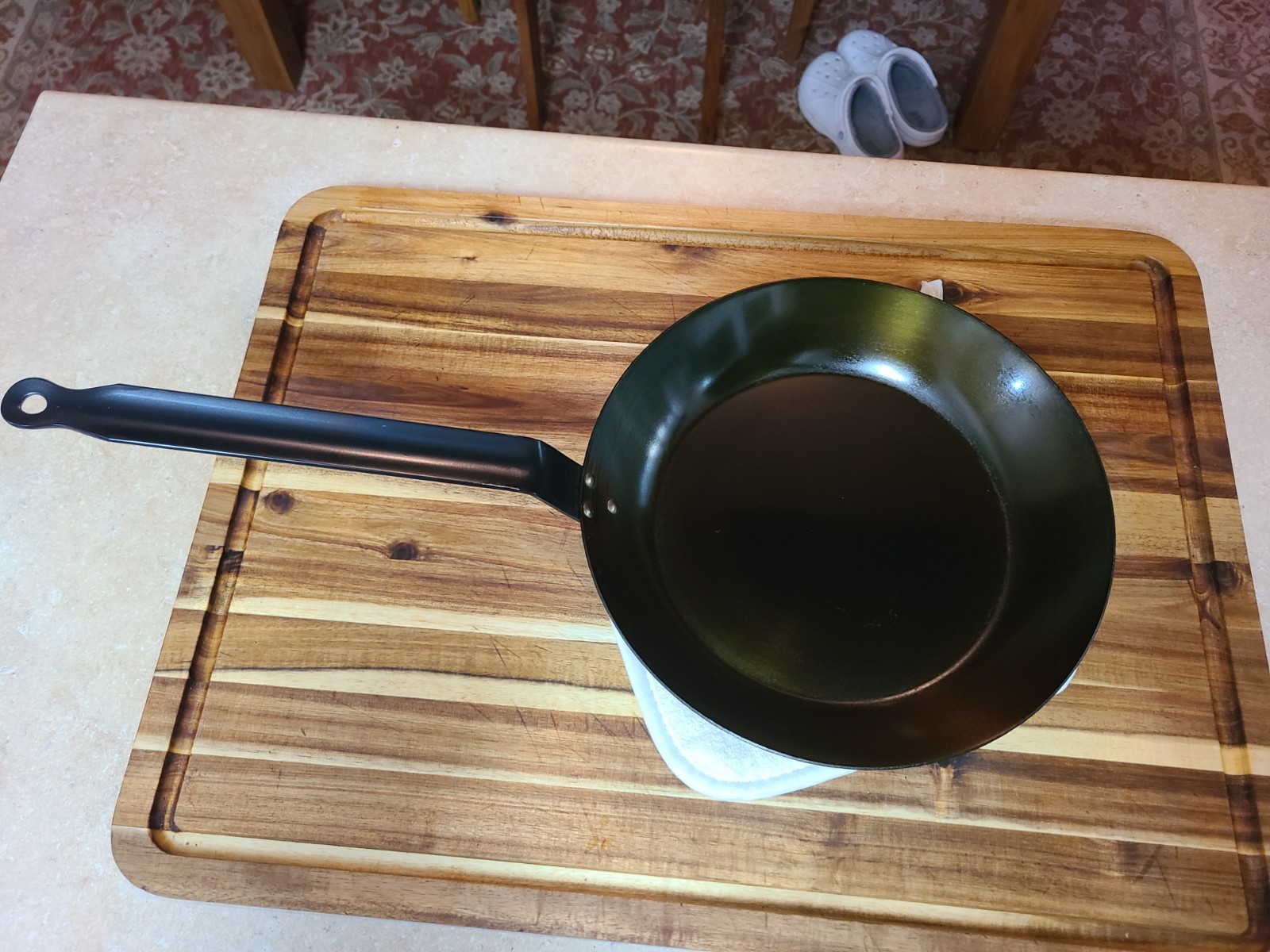 Matfer Bourgeat  11 7/8" Carbon Steel Fry Pan 11 3/4" SEASONED & READY 