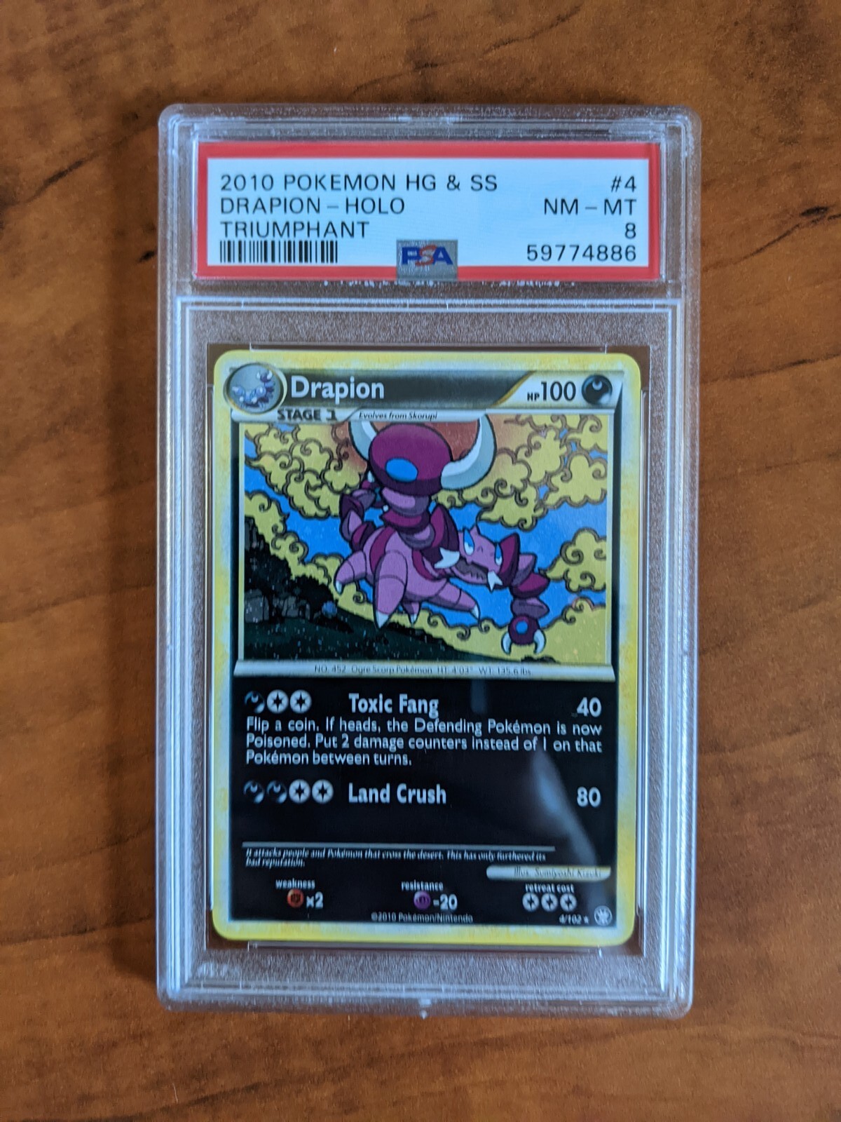 Pokemon PSA 8 NMMT Drapion Holo Heartgold Soulsilver Triumphant 4/102