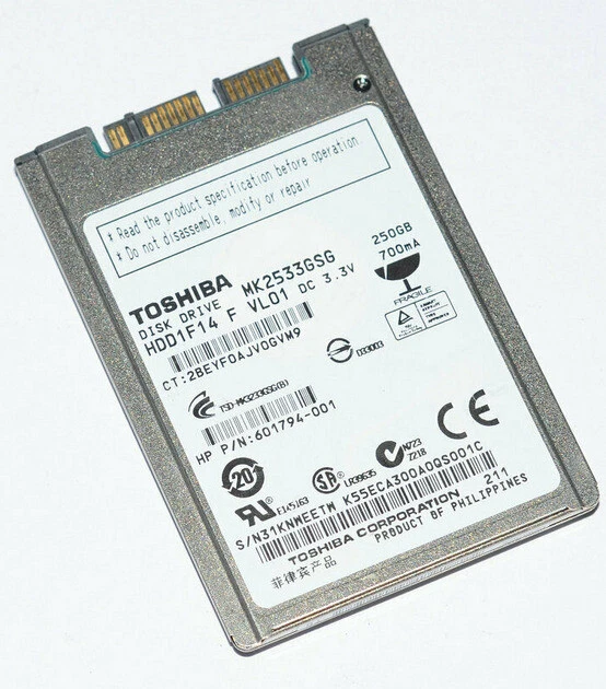 1.8" MK2533GSG MICRO SATA 250GB Hard Drive For Toshiba Elitebook 2530P 2730P 274 - Image 4 of 4