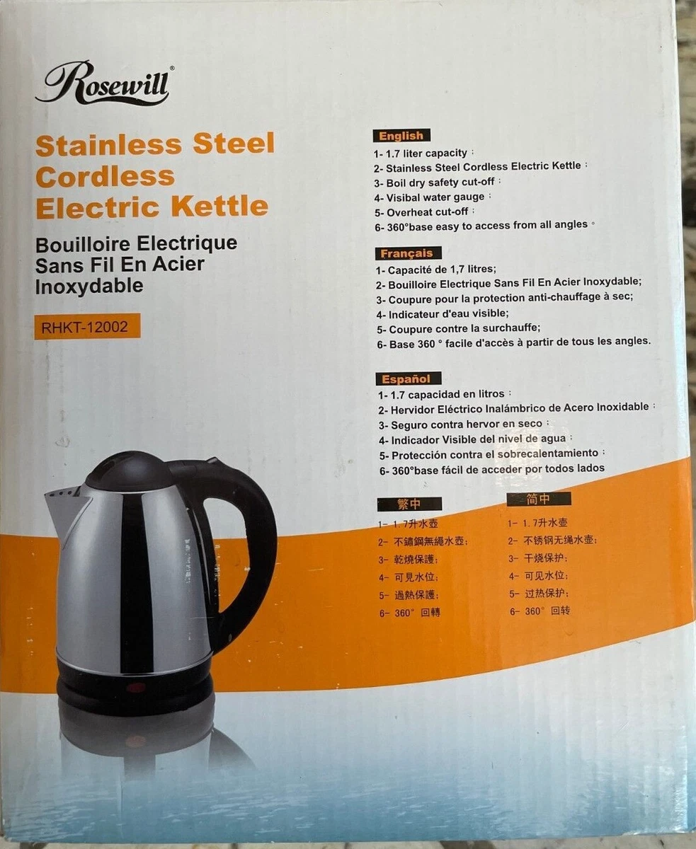 Rosewill - RHKT-12002 - Kettle 1000W Water Tea or Coffee - Stainless Steel