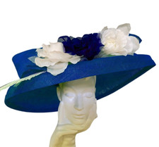 Exclusive Royal Blue Designer Millinery by Hat Couture Wedding Bridal AscotHat