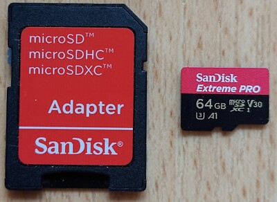 SanDisk Extreme PRO 64 GB Micro SDXC, A1 C10 U3 V30 UHS-I Speicherkarte
