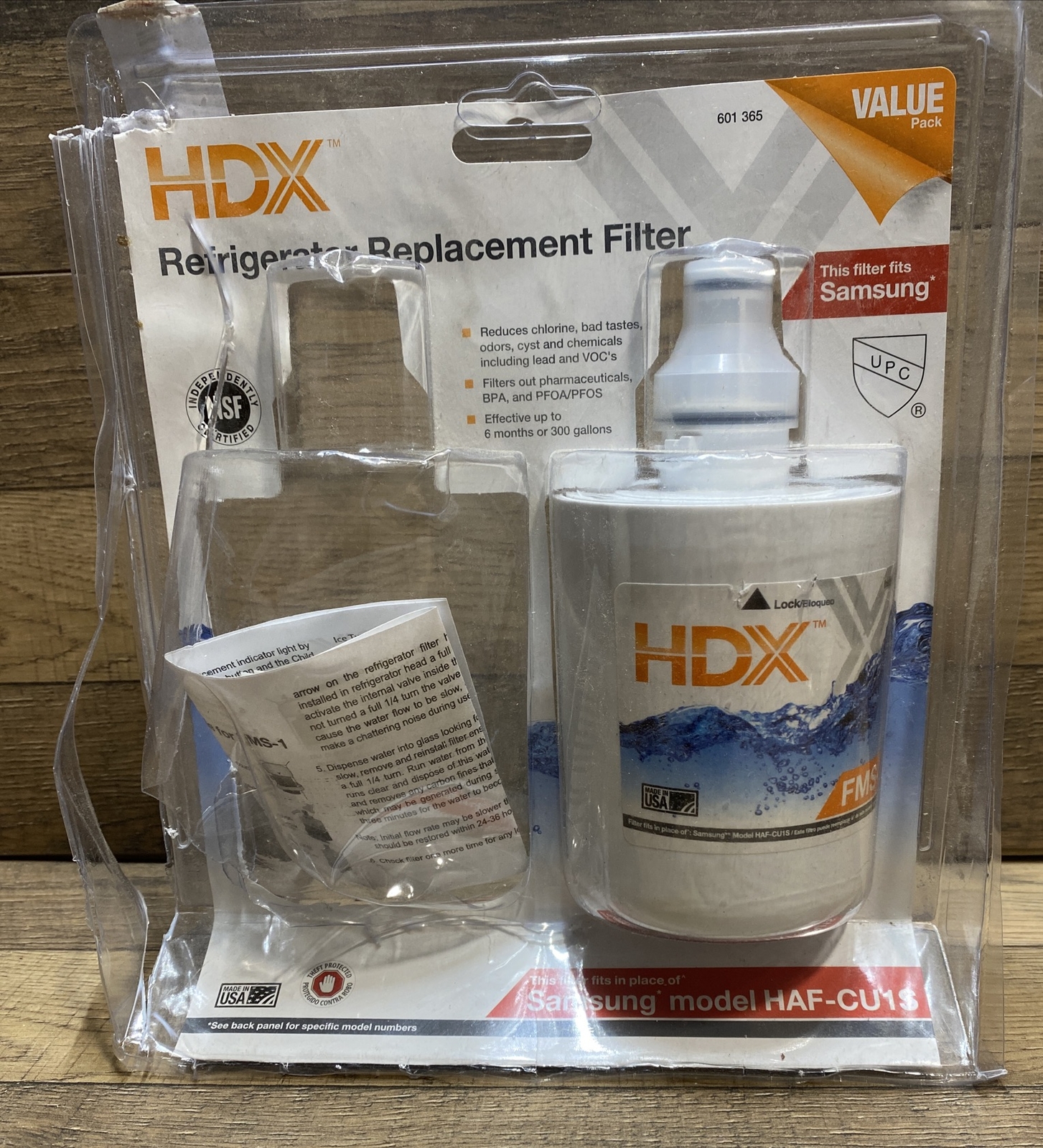 Qty. 1 HDX FMS1 Refrigerator Water Filter Replacement Fits Samsung HAF