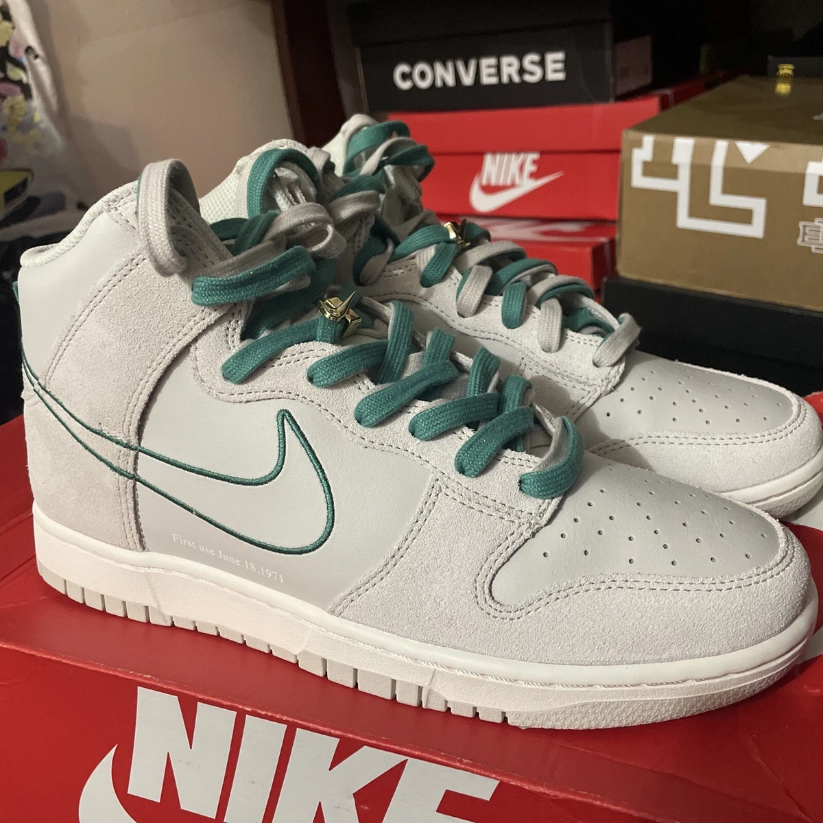 Nike Dunk High First Use Sail Light Bone/Green Noise for Sale