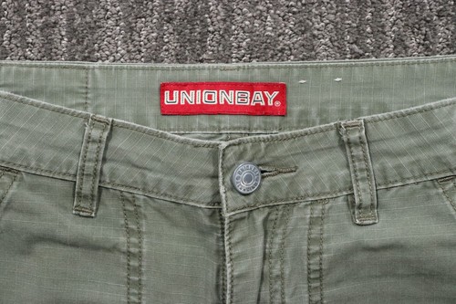 Unionbay Women's Y2K Ripstop Pants Juniors Size 3 ( 28x32) Green Flared Grunge - Picture 5 of 18
