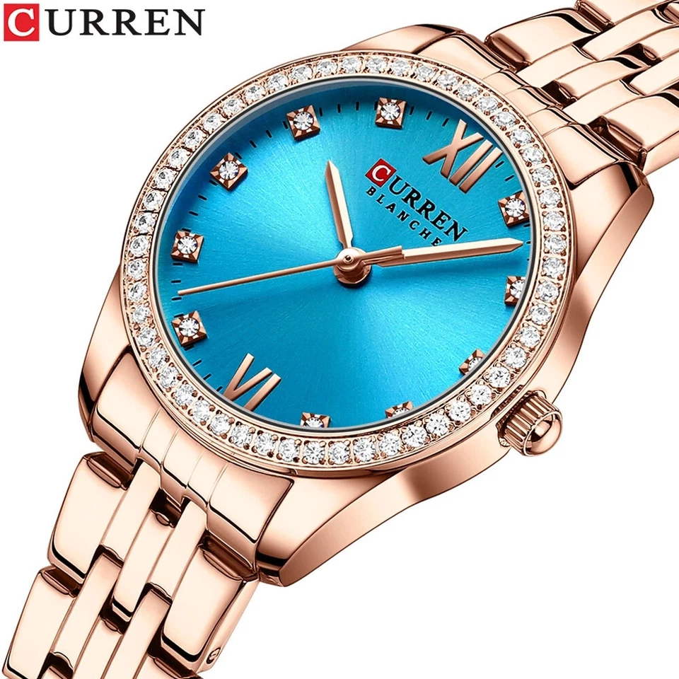CURREN Ladies Watch Elegant Rhinestone Wristwatch Fashion Women Business Watches - Image 2 of 4