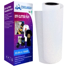 23.6in x 164ft DTF Glitter+ Film Roll, single side Cold Peel