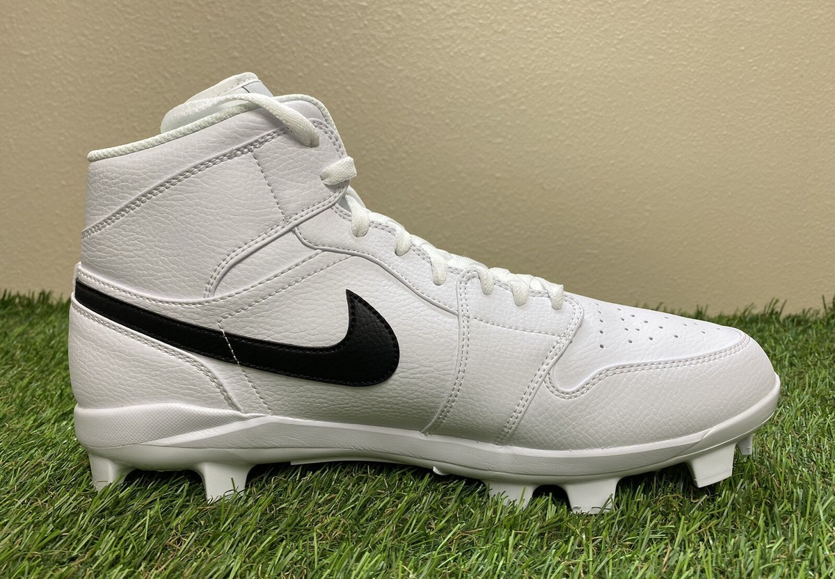 Air Jordan 1 High Retro MCS White Black Baseball Cleats AV5354-101