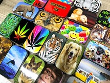 1 OZ TOBACCO TIN,PILL TIN,BAIT TIN,SEWING TIN,BACCY TIN,STASH CAN DESIGN CHOICE