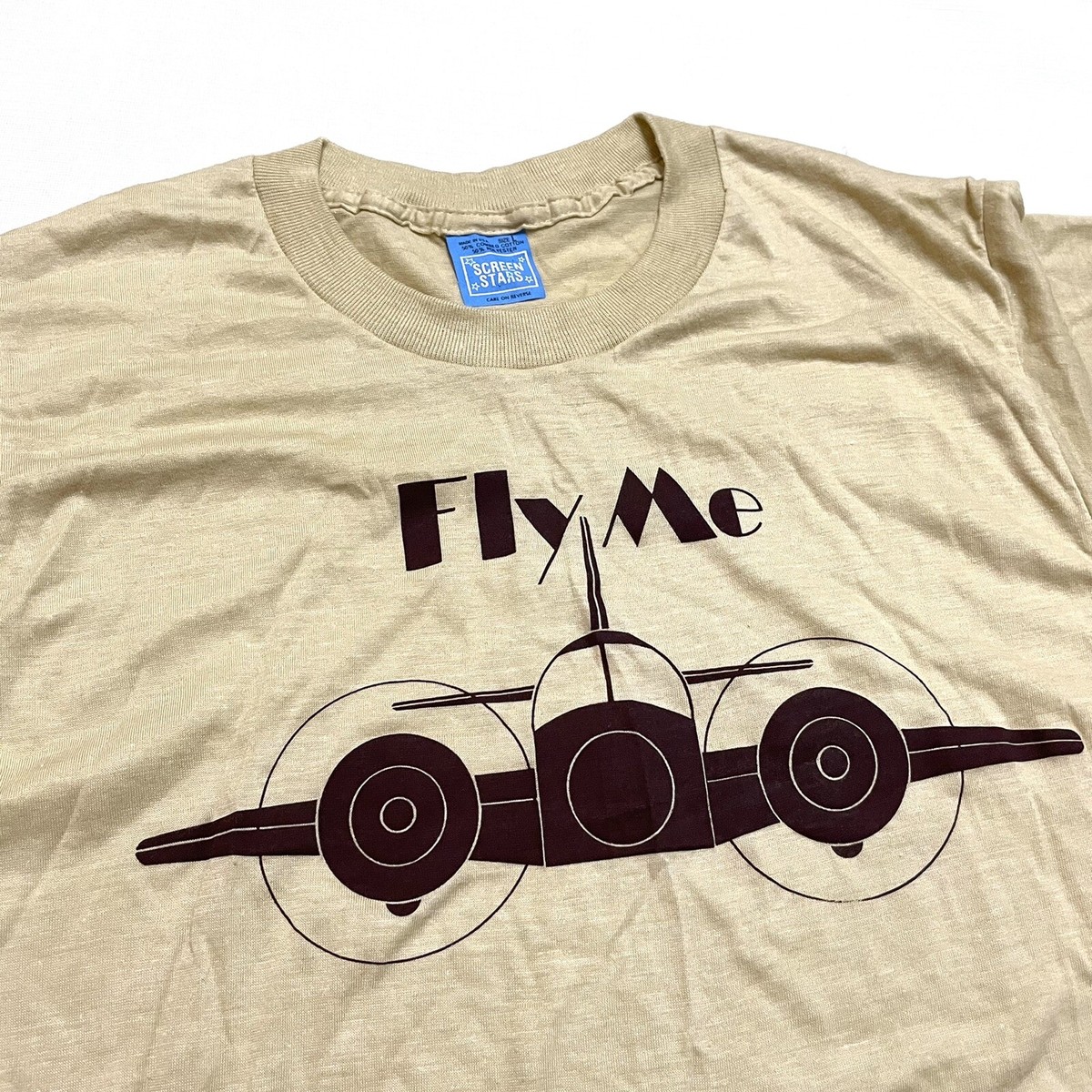 Vintage Screen Stars Blue Tag Fly Me 50/50 T Shirt L / M / S Vintage Screen Stars Blue Tag Fly Me 50/50 T Shirt L / M / S