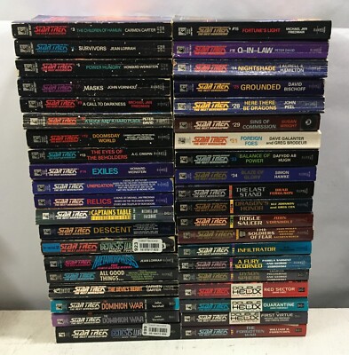Lot of 40 Different Star Trek The Next Generation Books PAPERBACKS