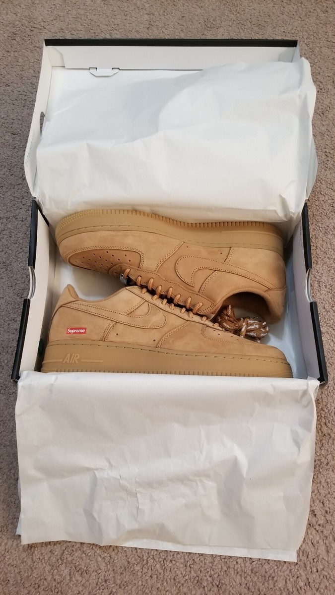 Size 10.5M Wheat Nike Air Force 1 Low Supreme | eBay
