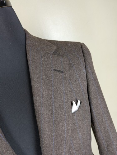 Paul Stuart 100% Pure Wool Suit Wide Lapels Pleated Pants US Size 36 Short - Picture 3 of 20