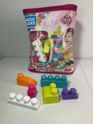 FISHER PRICE Mega Bloks. 80 Pieces. Multicolor Building Blocks. Excellent Cond.