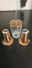 Vintage Coppercraft Guild Salt & Pepper Shaker with Arcoroc Condiment Jar &...