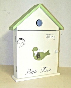Bird House Shaped Wooden Key Cabinet Botanical Gardens Wall Or