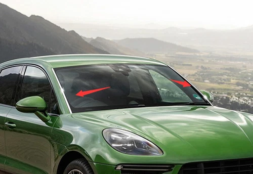 Tira decorativa de ambos lados para parabrisas delantero de acero plateado para Macan 2011-2017 - Imagen 5 de 5