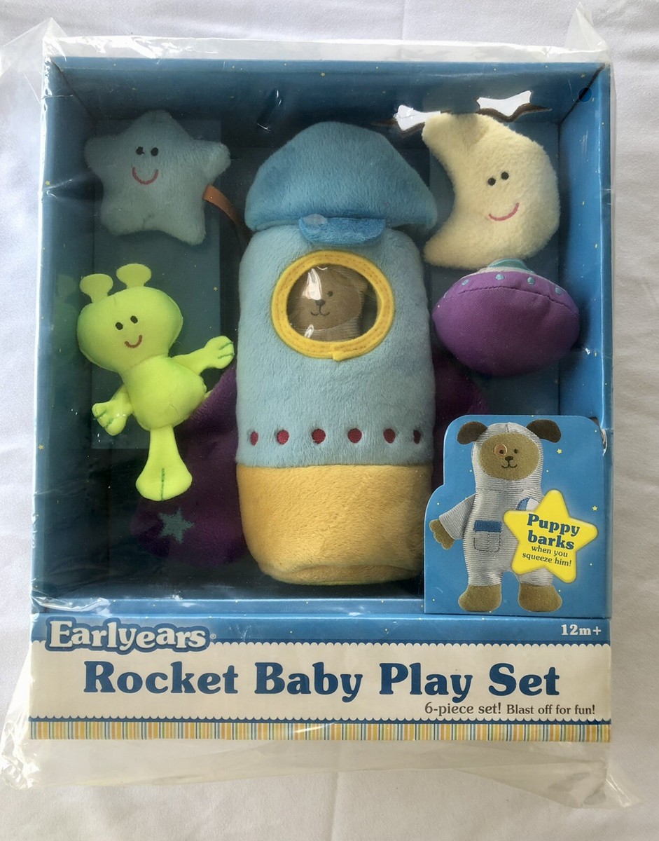 Earlyears ROCKET BABY PLAY SET 6pc Plush Crib Set - Astro Pups
