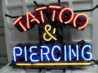  Tattoo Piercing Neon Light Sign 20''x16'' Lamp Glass Decor Wall Space Bar Hanging