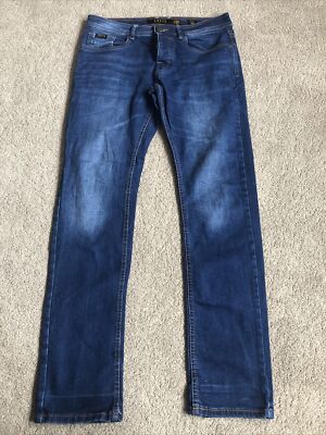 Men’s CRS55 Crosshatch Slim Fit Jeans Size 34R In Great Condition UK