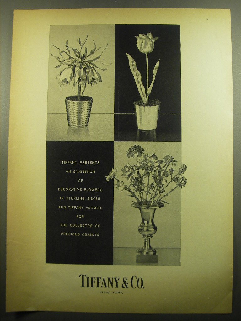 1960 Tiffany & Co. Decorative Flowers Advertisement - Presents an exhibition
