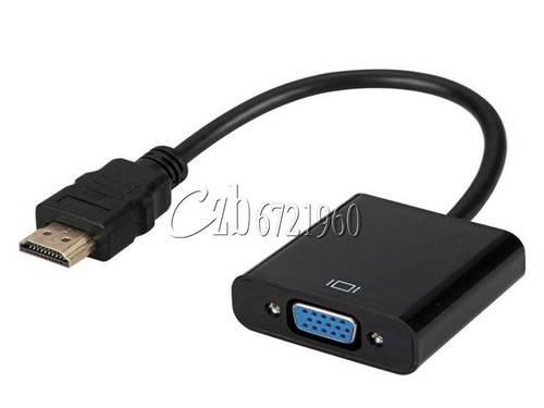 Black 1080P HDMI Male to VGA Female Video Converter Adapter Cable For PC DVD - Picture 1 of 5