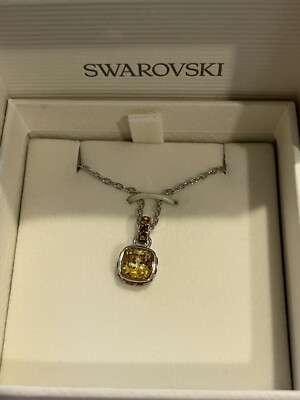 Swarovski Birthstone Pendant Square Cut November Yellow