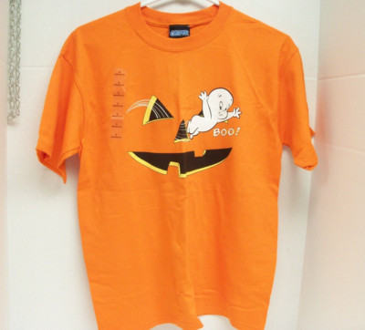 CASPER HALLOWEEN GILDAN ORANGE YOUTH EXTRA LARGE 100% COTTON T-SHIRT NEW