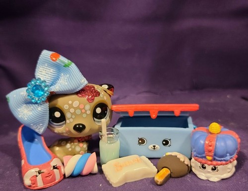 Littlest Pet Shop #2152 Sea Otter Gray Glitter Spots Blue Eyes Shimmer & Shine
