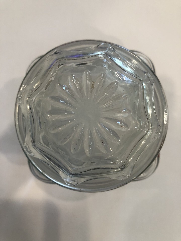 TWA Clear Glass Jar Canister Air Tight Lid 1983 Calendar Map Across