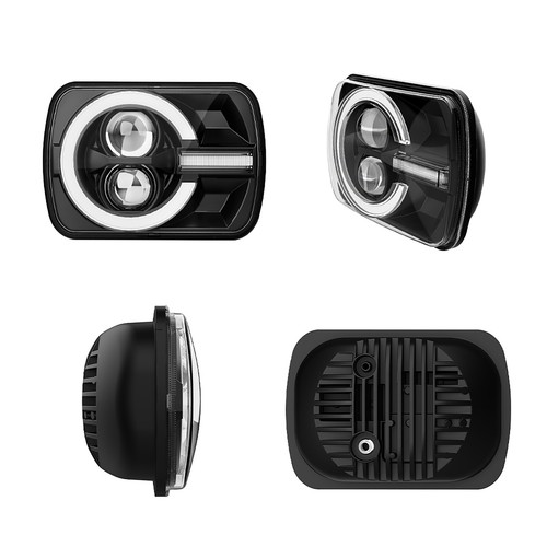 2X For Jeep Wrangler YJ 1987-1995 Cherokee XJ 5x7" 7x6" LED Headlight Hi/Lo DRL - Picture 5 of 8